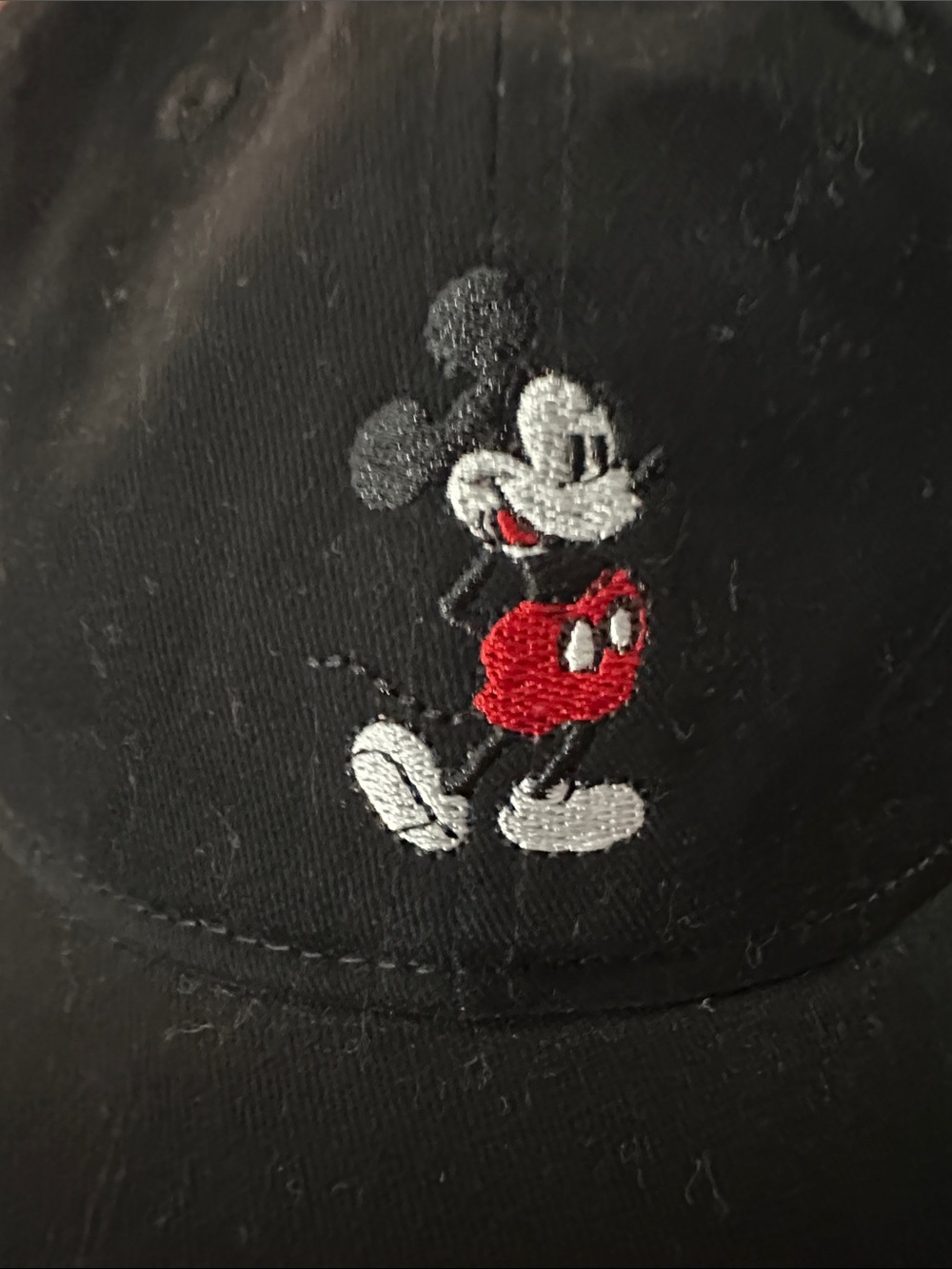 Disney Black Baseball Hat with Embroidered Mickey Mouse - Picture 2 of 5